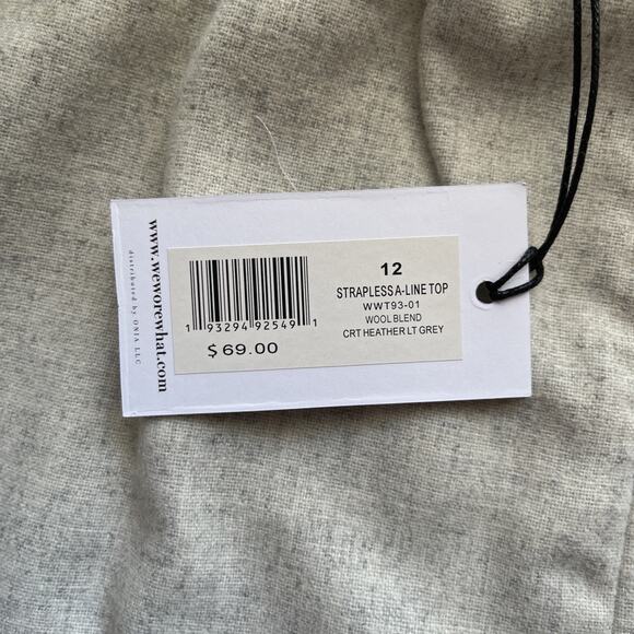 NWT WeWoreWhat x Revolve Women’s Strapless A-line Top Womens Size 12 Wool Blend - Picture 3 of 6